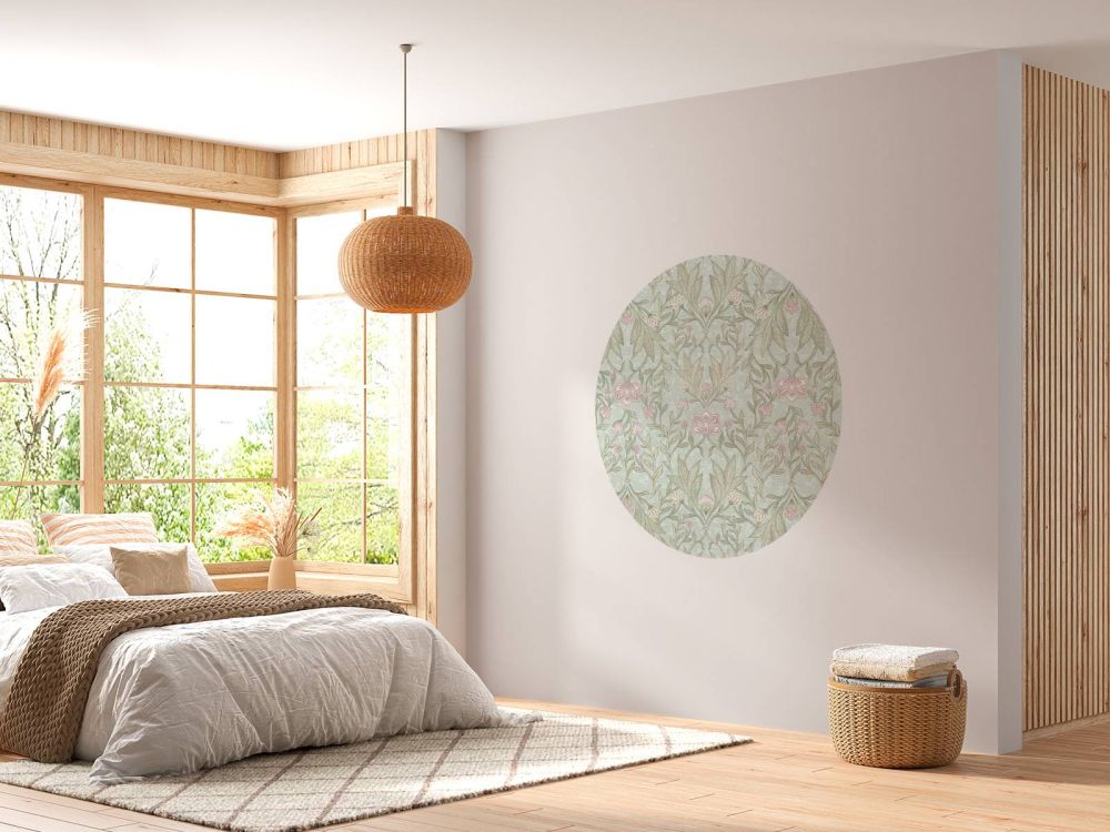 Morris bloemen damask - mint groen