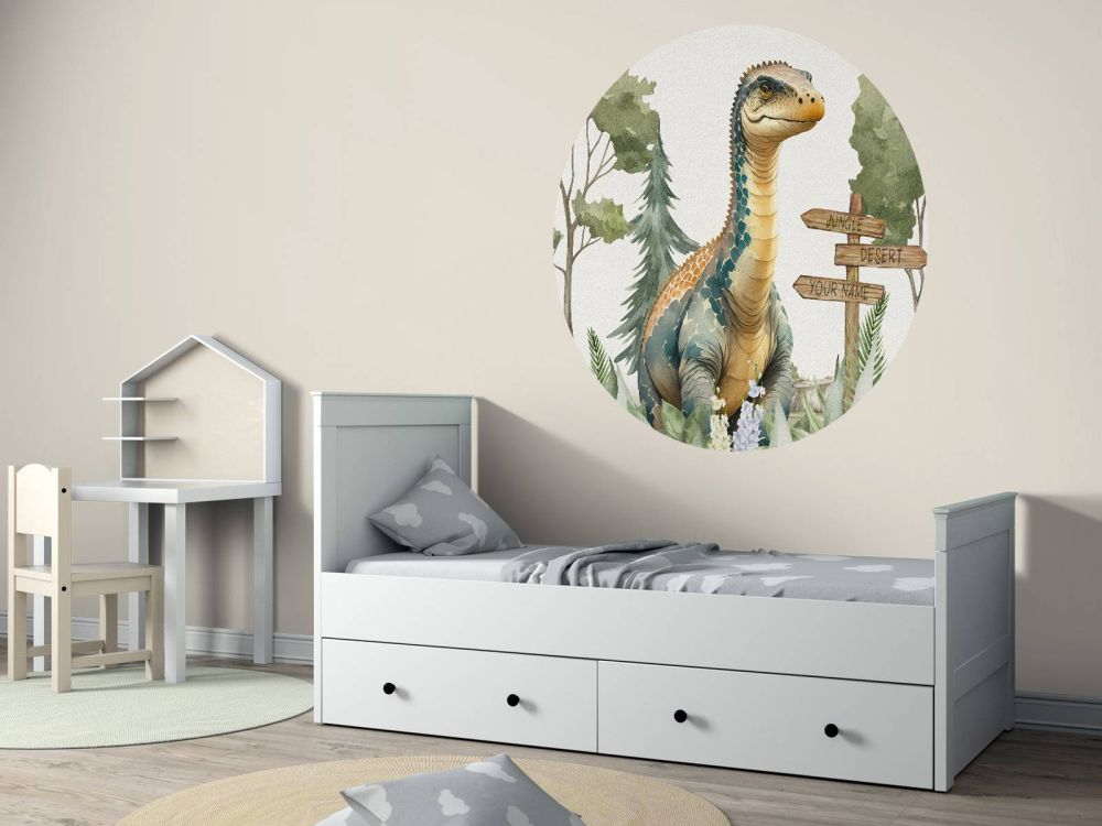 Baby brachiosaurus in de jungle