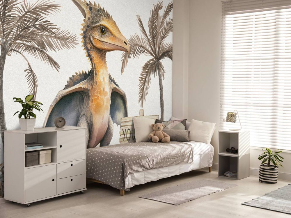 Baby pteranodon in de jungle taupe