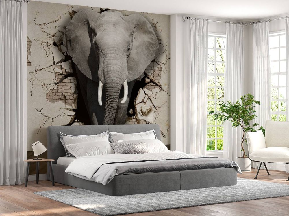3D Olifant uit de muur