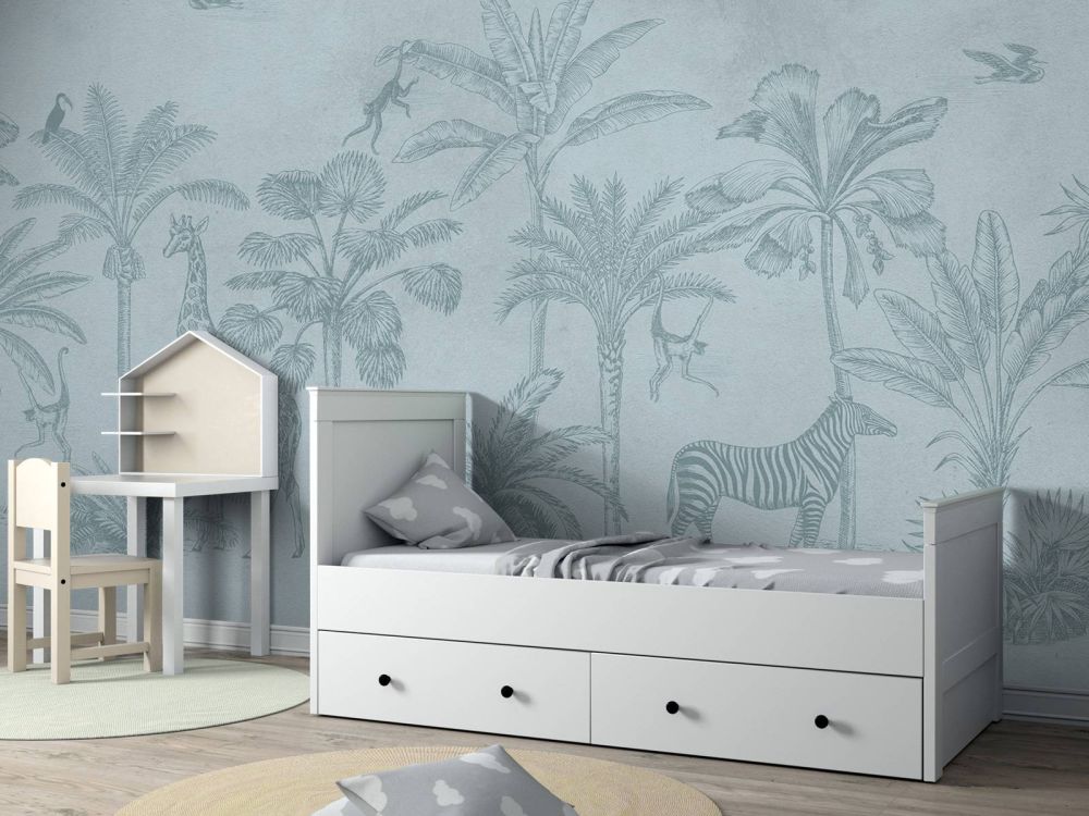 Tropisch dierenjungle blauw