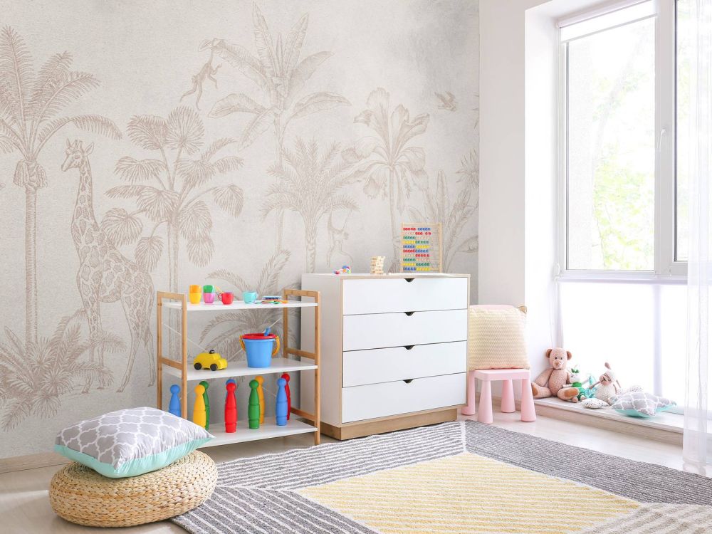 Tropisch dierenjungle taupe