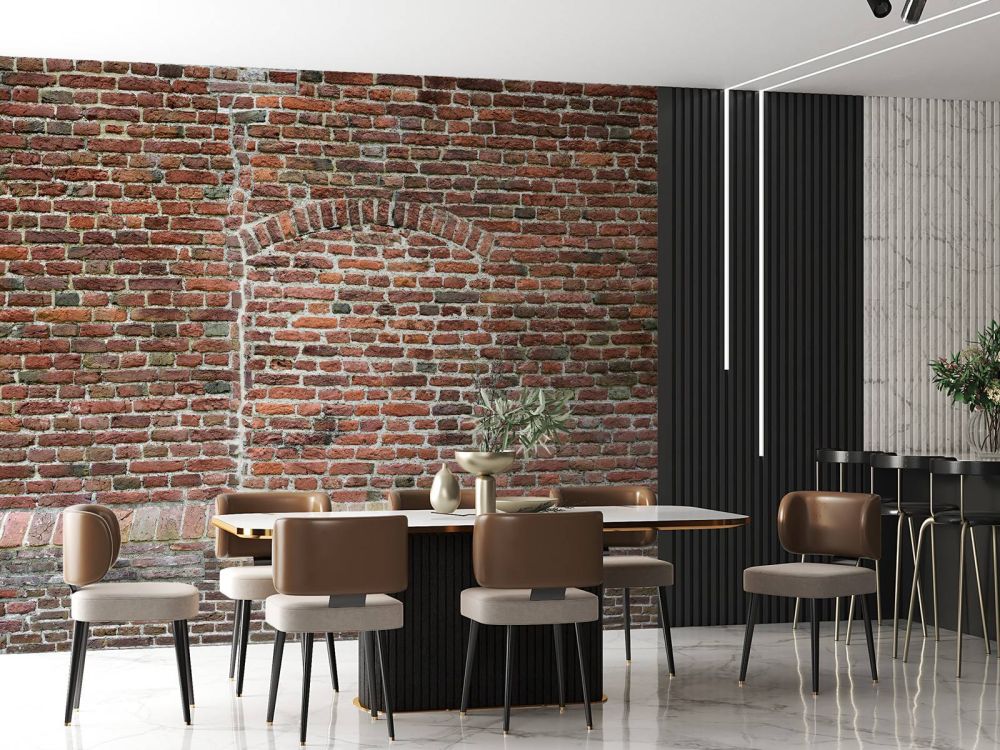 Oude gescheurde muur