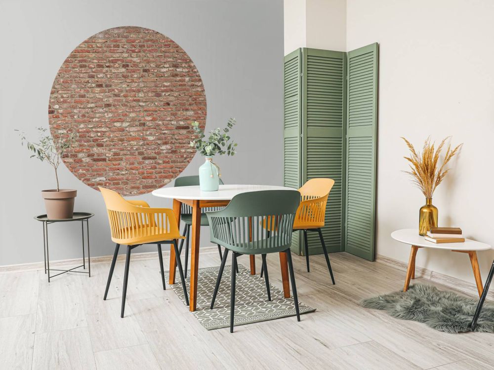 Muur met verschillende kleuren bakstenen