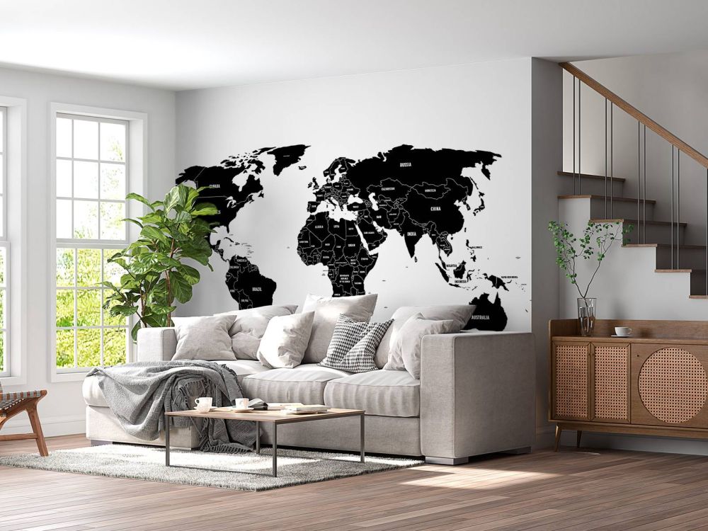 Zwarte wereldkaart