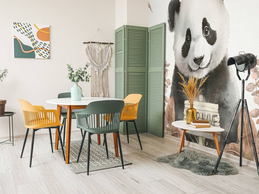 Baby panda in de jungle taupe