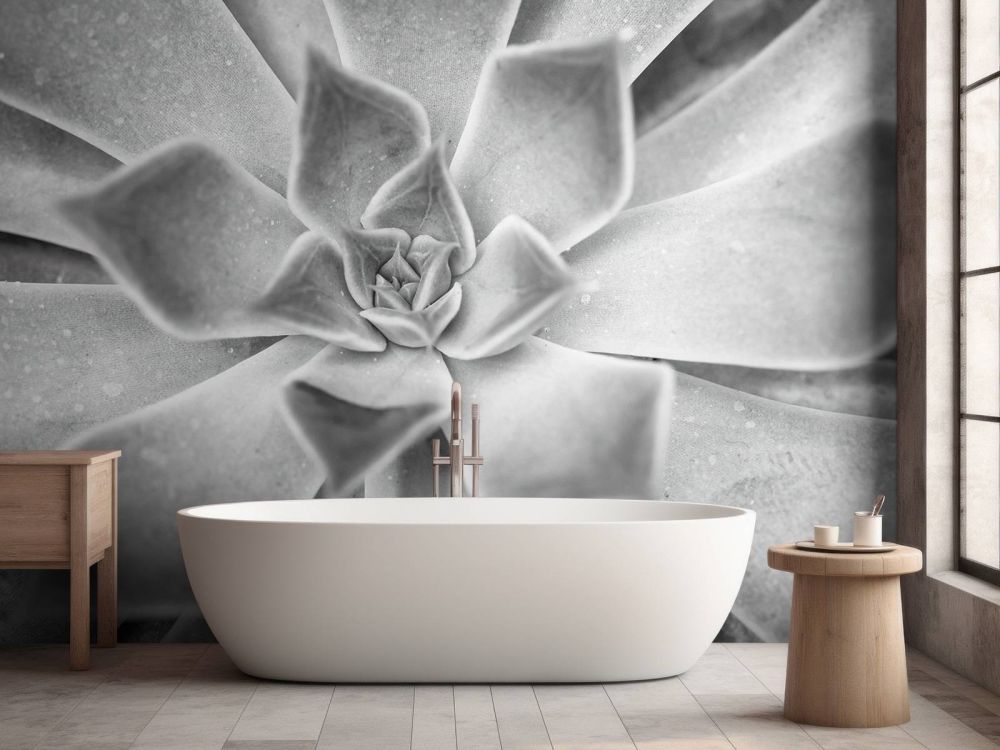 Vetplant in zwart wit