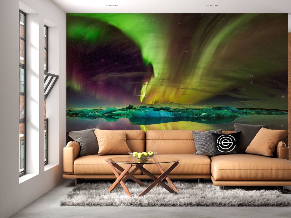 Noorderlicht in Jökulsárlón