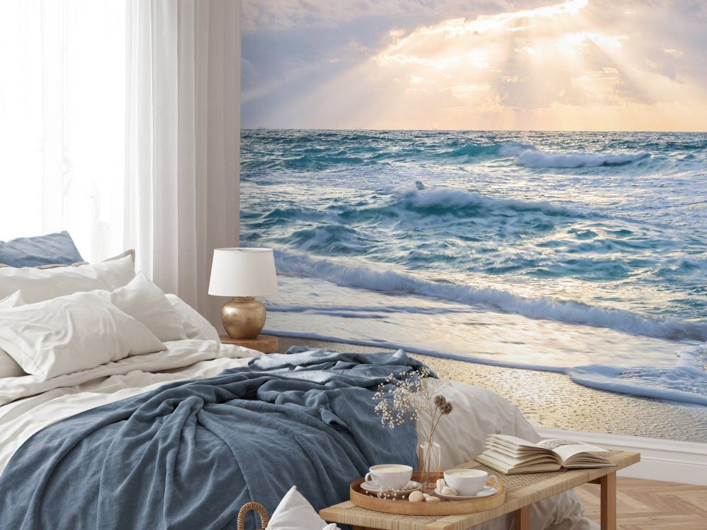 Zonnestralen bij de zee