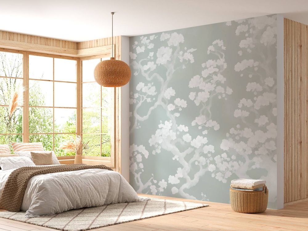 Wonderful blooming forest - mint green