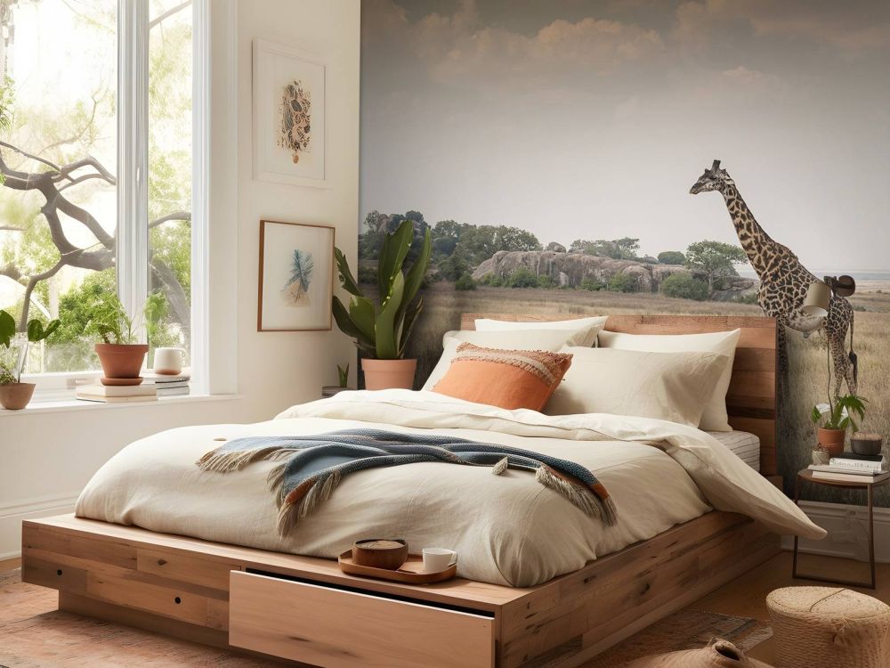 Giraffe op een savanne