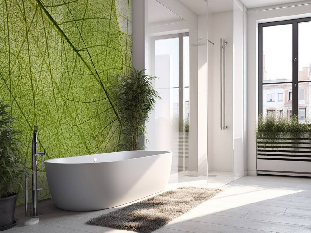 Behang met groene bladeren 