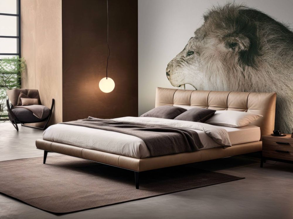 Roaring lion offwhite