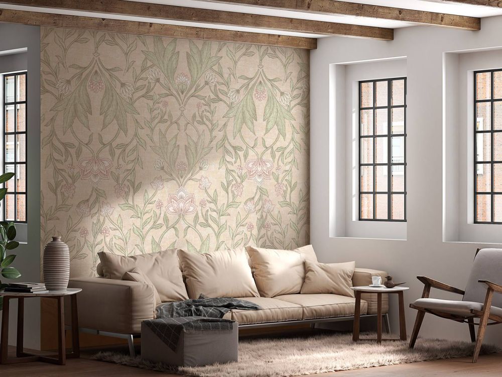 Morris bloemen damask - peach fuzz
