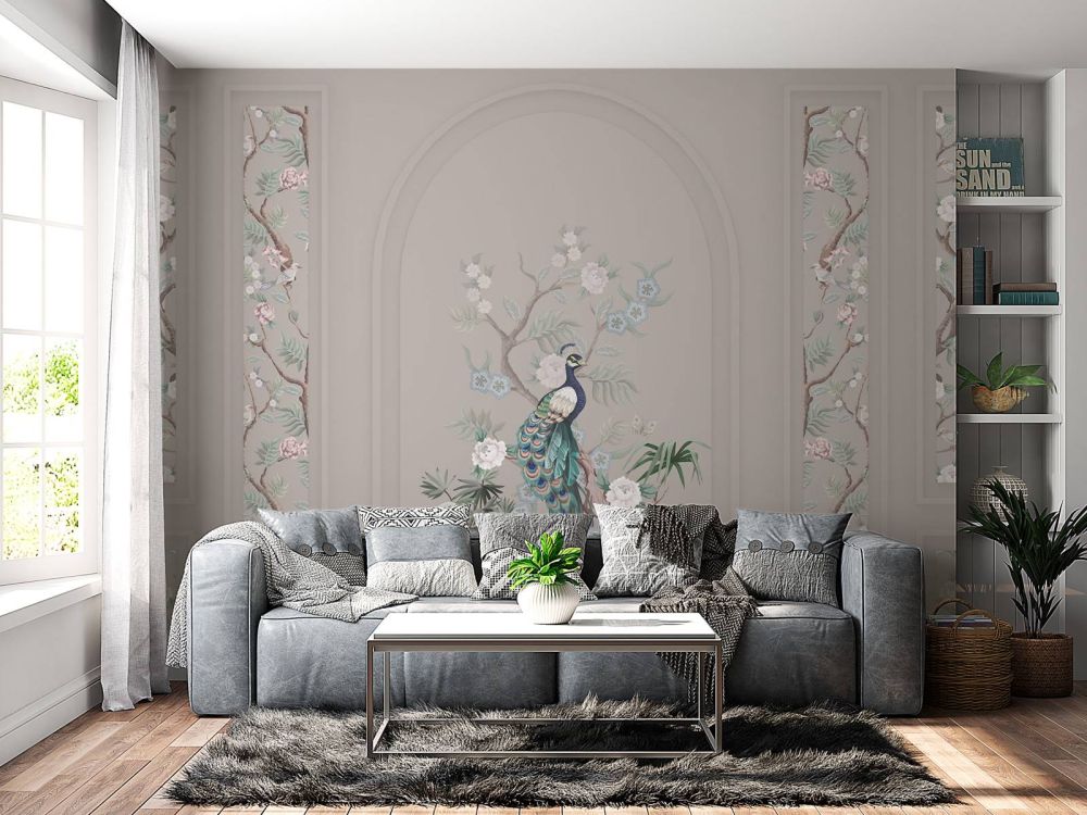Peacock Paradise, beige