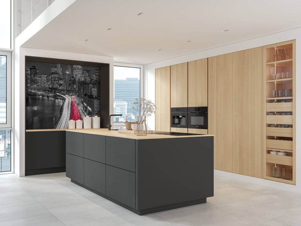 Strip lights on streets of Manhattan by east river, New York