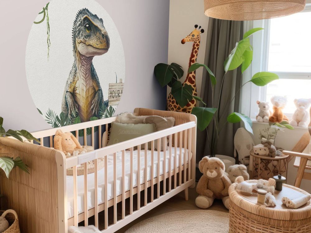 Baby t-rex in de jungle