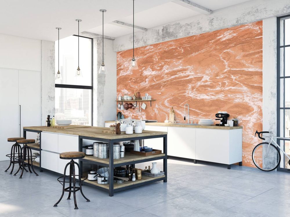 Terracotta marmer met vegen