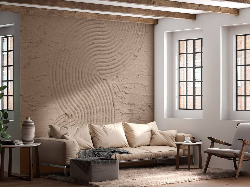 Organische lijnen en structuren zoom in taupe