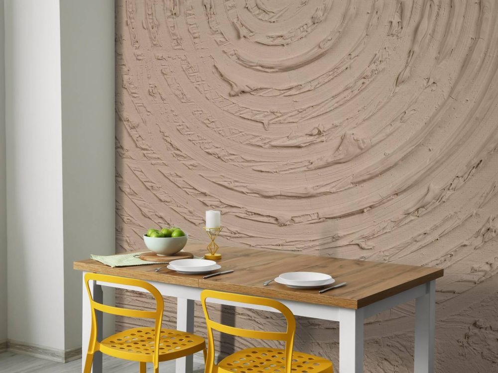 Ronde vormen en lijnen in taupe