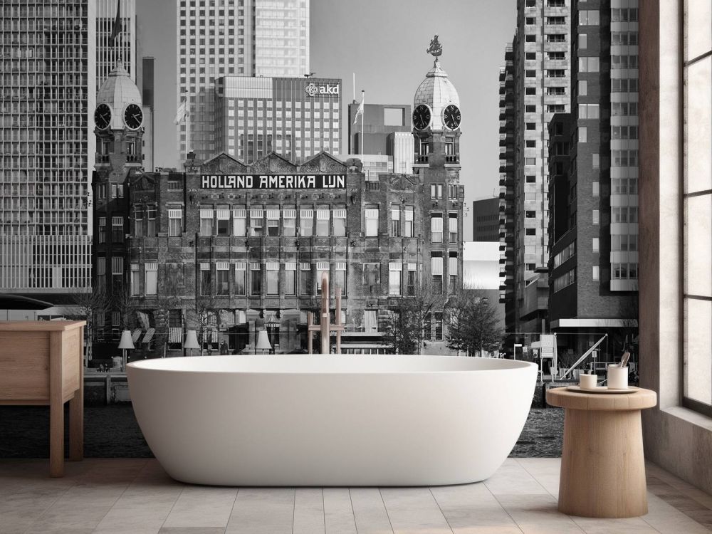 Hotel New York in zwart wit Rotterdam 