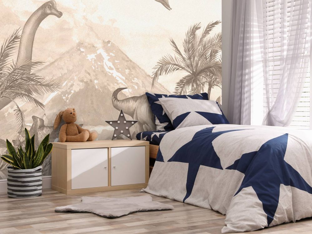 Verschillende dino's in taupe