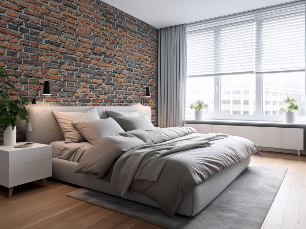 Gerestaureerde oude bakstenen muur