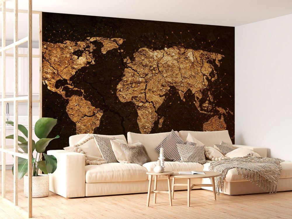 Gouden wereldkaart