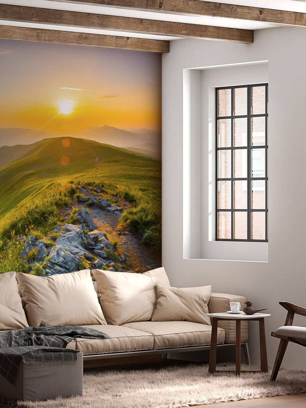 Zonsondergang in een berglandschap