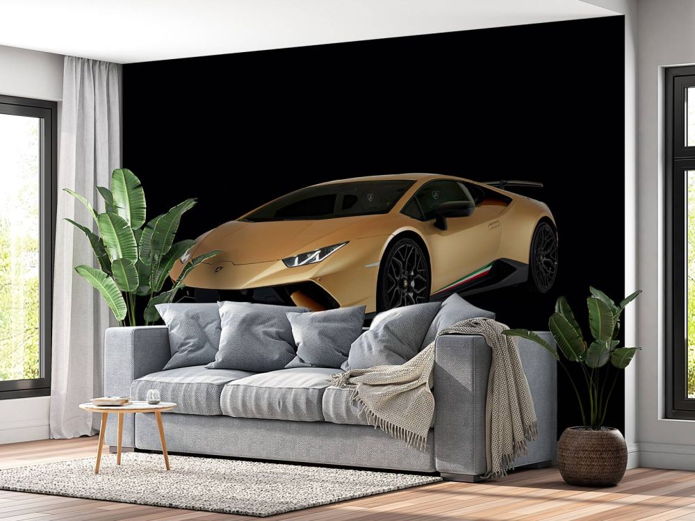 Lamborghini Huracán - Rechter voorkant, zwart