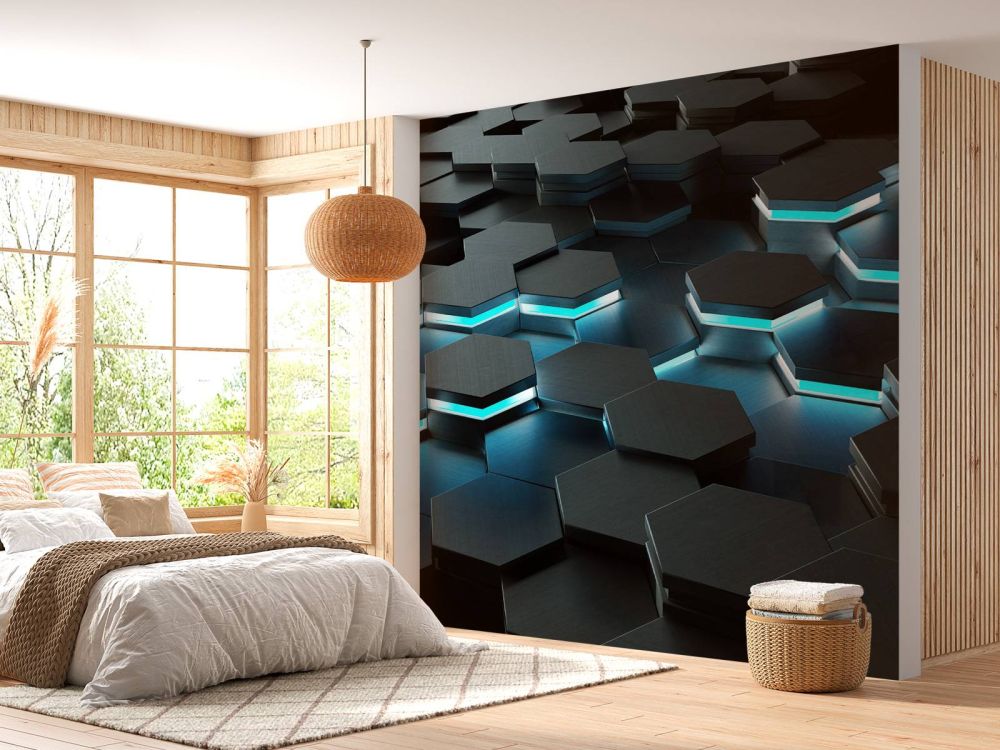 Oplichtende 3D hexagons