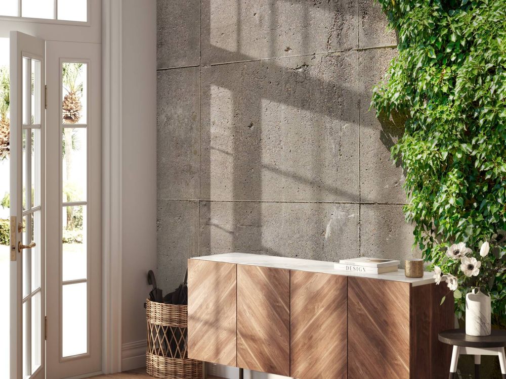 Beton met struik 