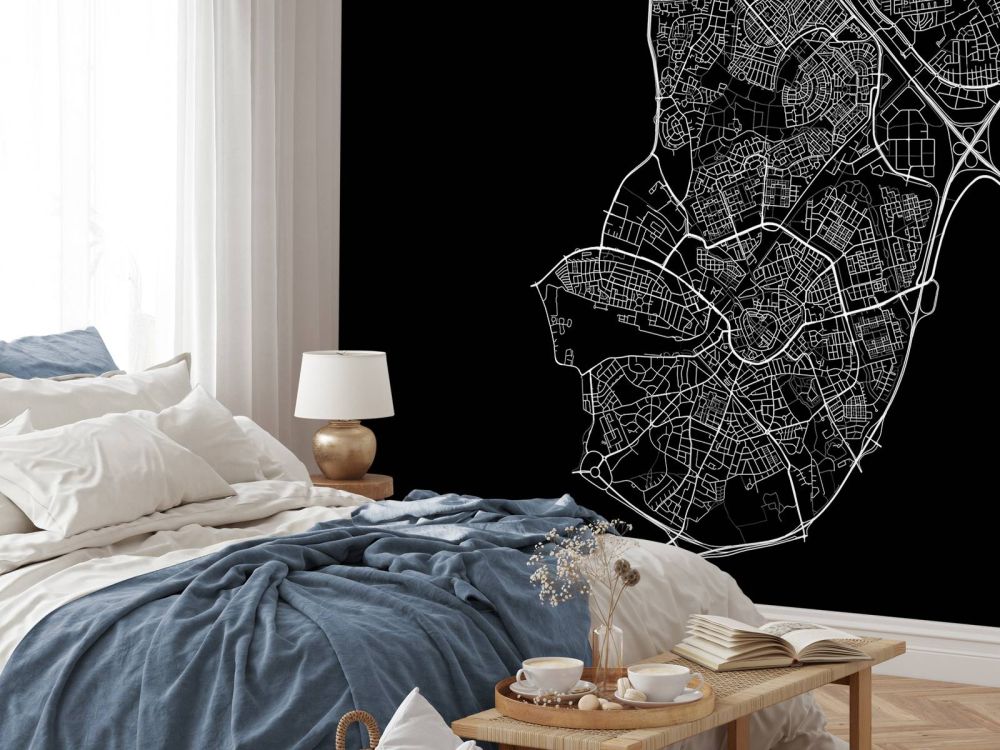 Plattegrond van Amersfoort, zwart