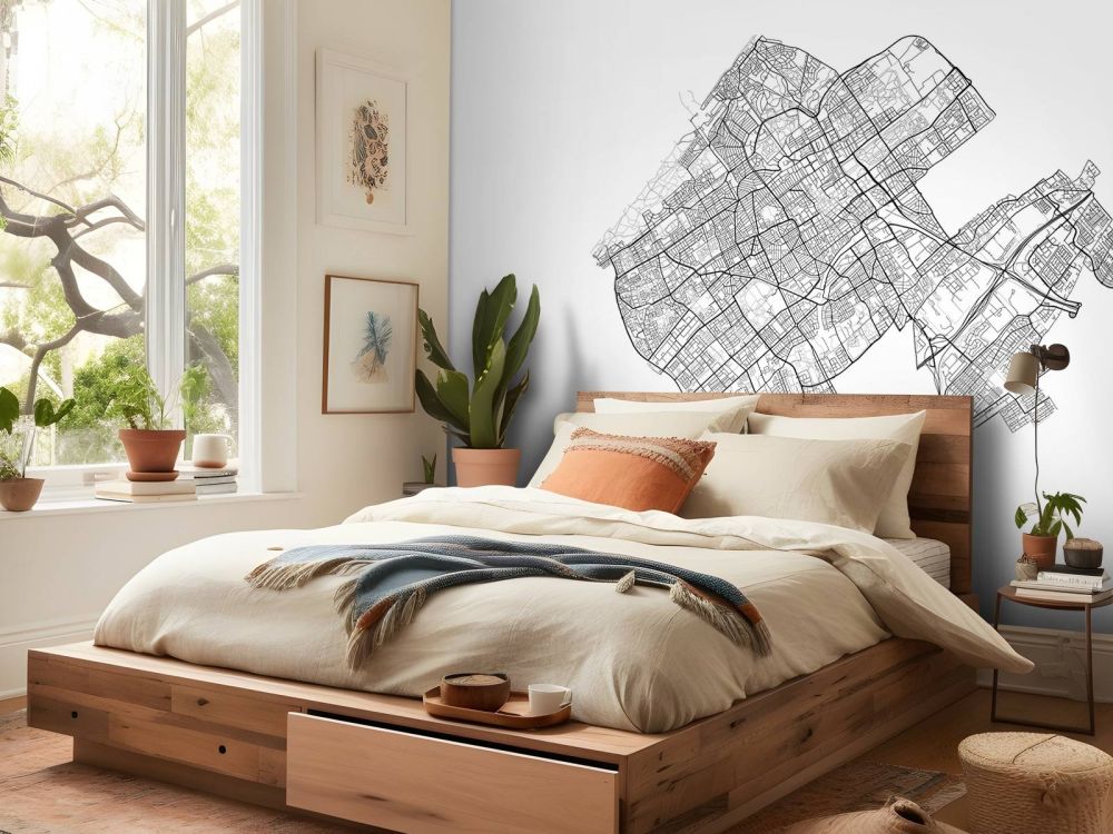 Plattegrond van Den Haag, wit