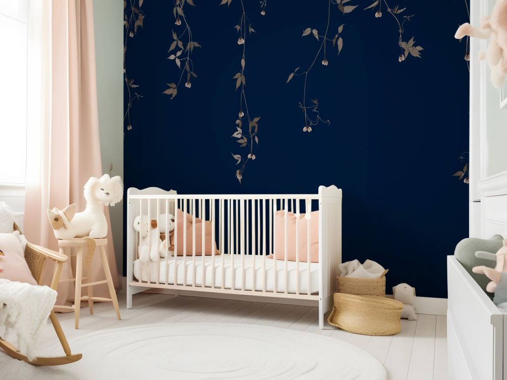 Clematis twijgen op midnight blue