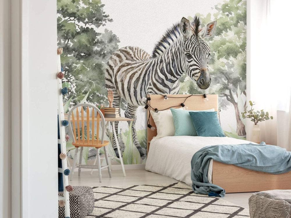 Jonge zebra in de natuur