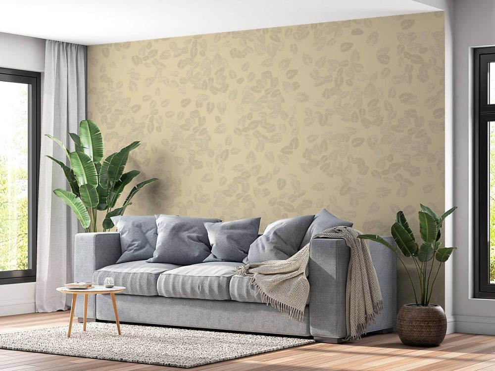 Kleine blaadjes op beige