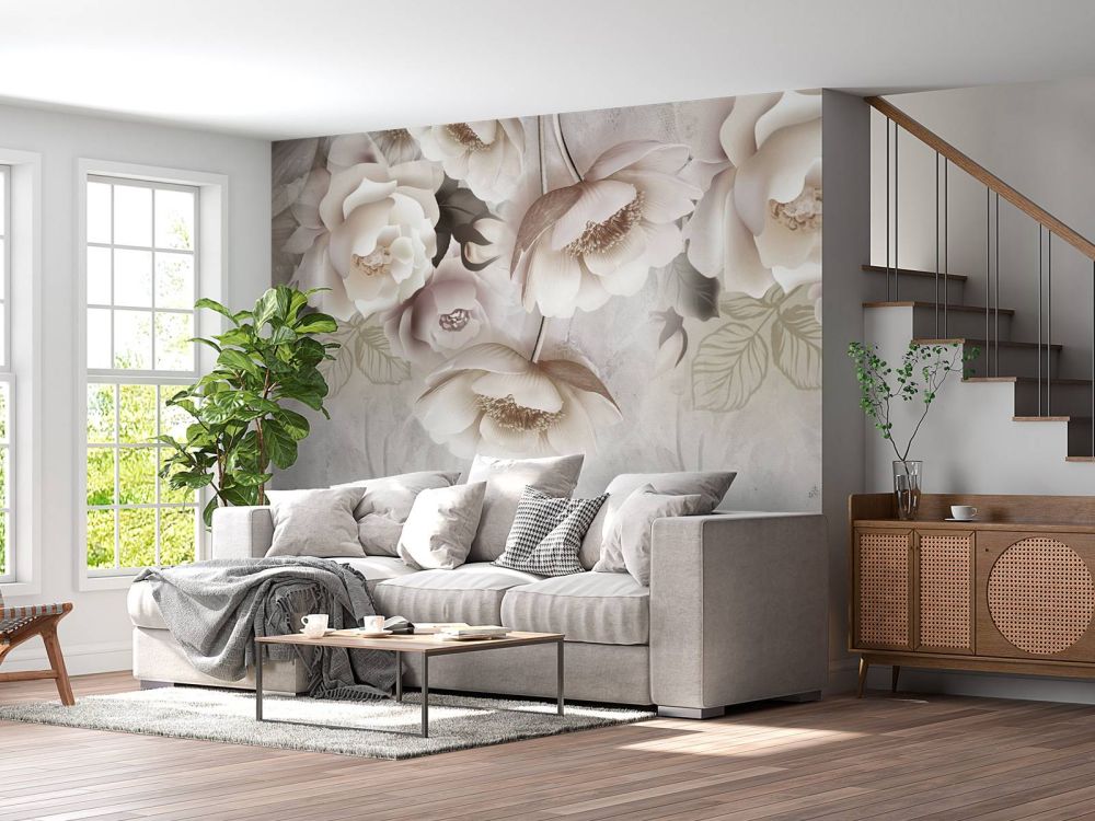 Beige bloemen