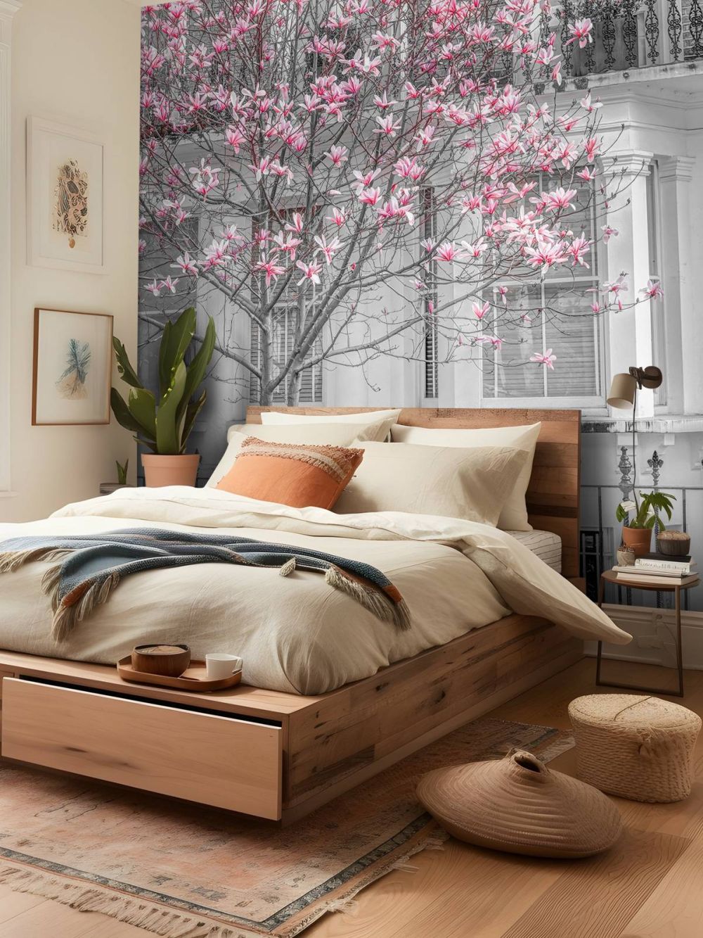 Bloeiende magnolia boom
