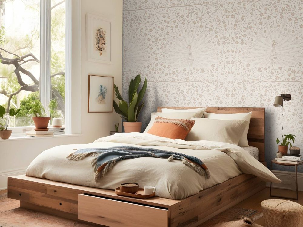 Klassiek Elegante Pauwenpracht Patroon - taupe