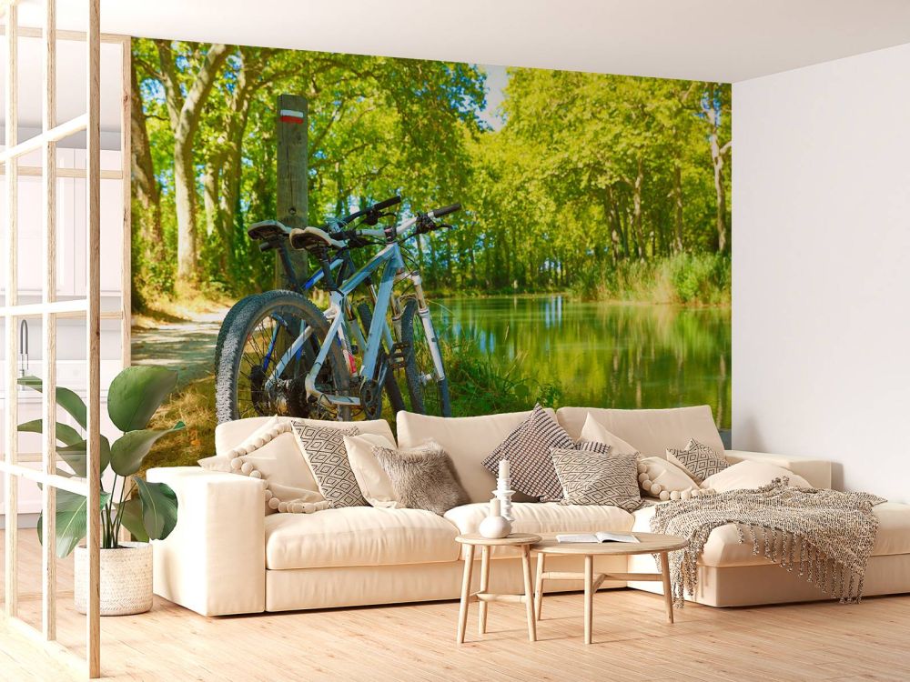 Fietsen bij rivier