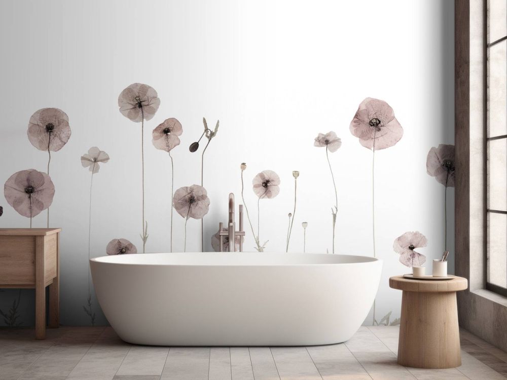 Klaproos bloemen veld vintage