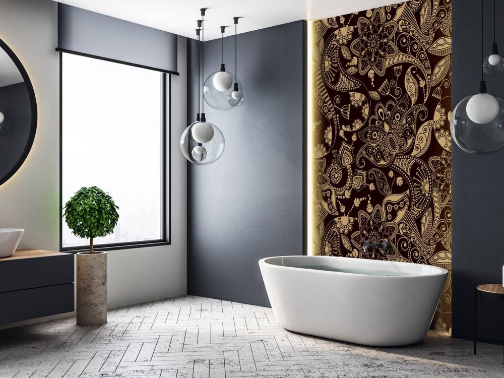 Gouden bloemen patronen