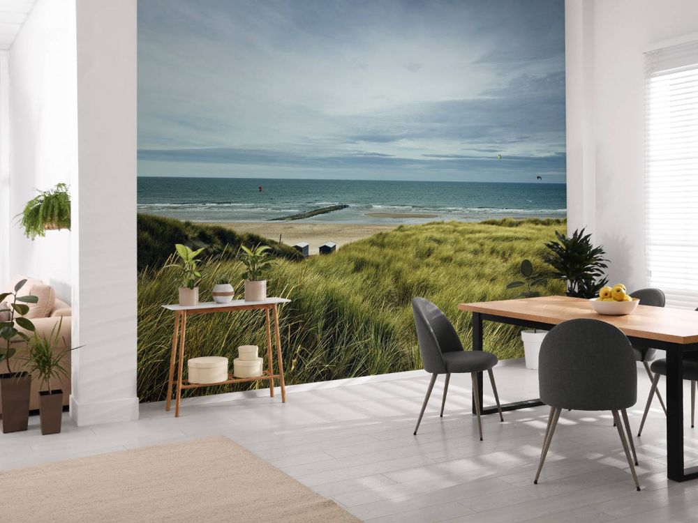 Strand vanuit de duinen