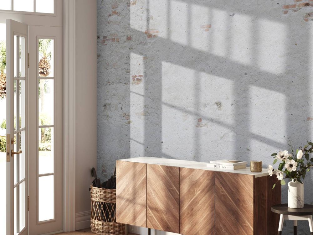 Oude muur met stuc