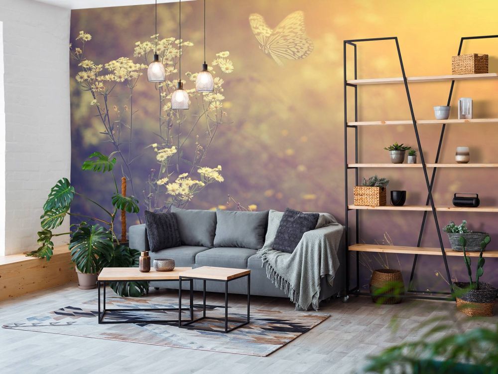 Vlinder met bloemen