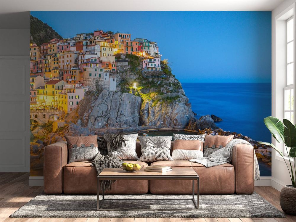 Italiaanse stad bij nacht