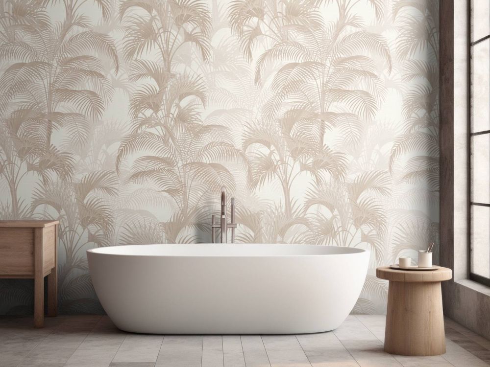 Tropische Vintage Palmen - beige