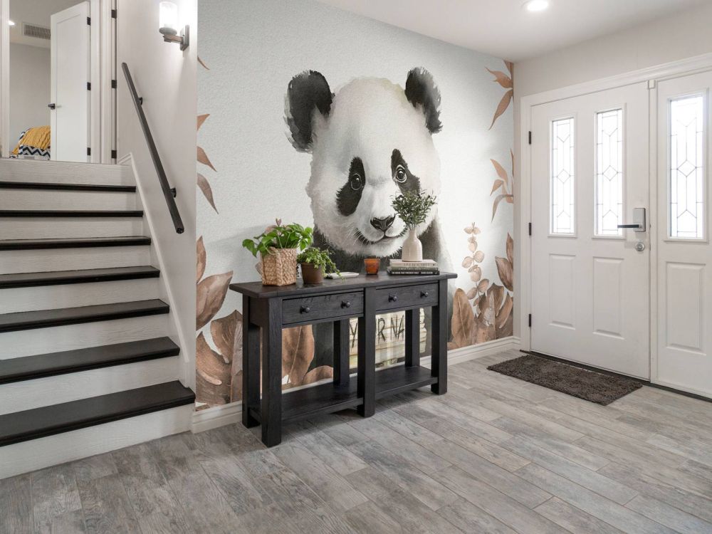 Baby panda in de jungle taupe