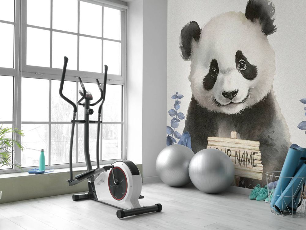 Baby panda in de jungle blauw